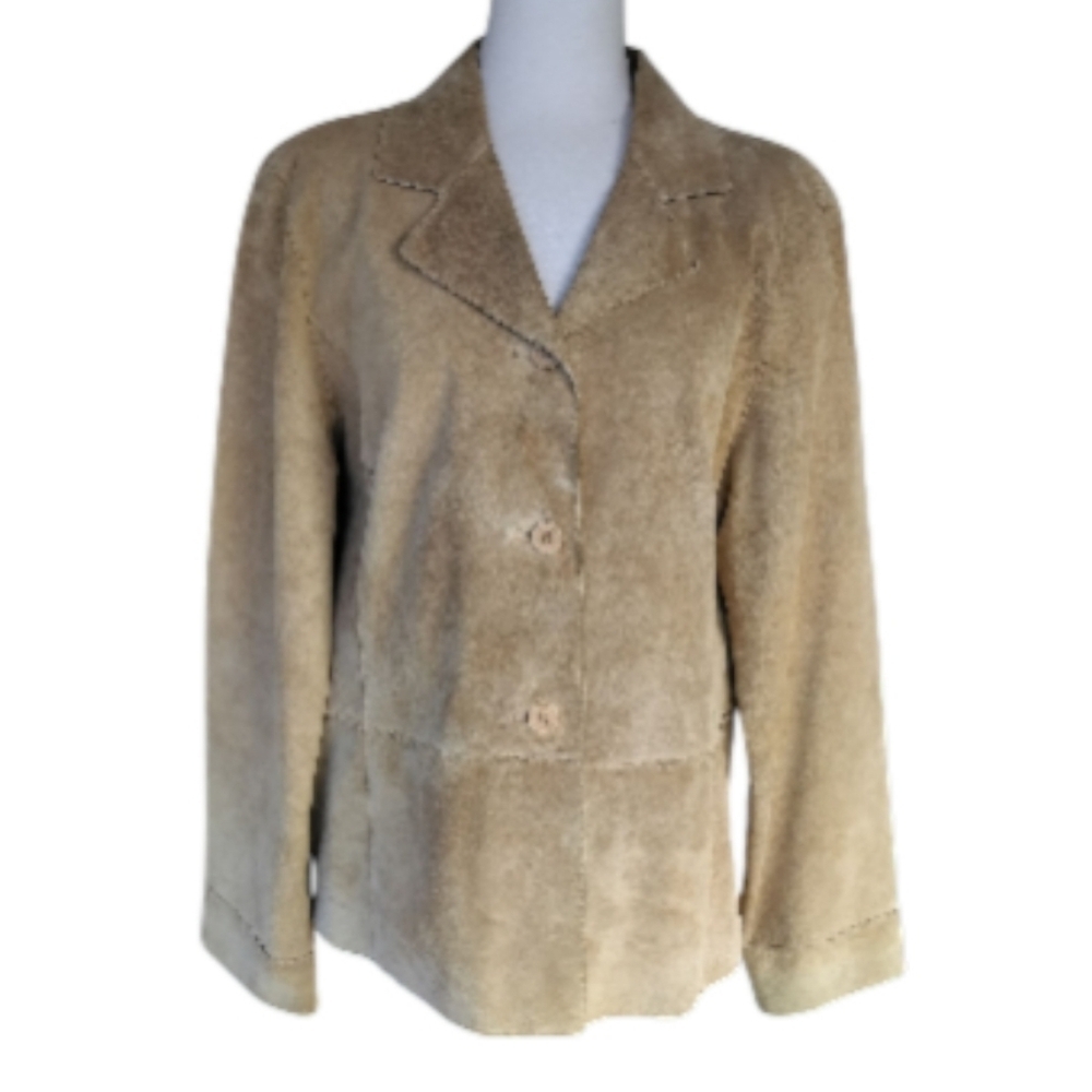 Brandon Thomas Leather Button Front Shacket Pocke… - image 2